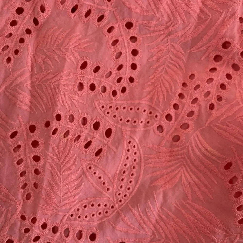Waimari Belmond Coral Pink Puff Sleeve Eyelet Lace Peasant Maxi Dress Size S - Picture 8 of 9